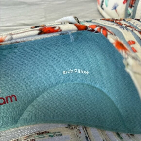 Skechers BOBS Women's Plush-Daisy Darling Sheer Panel Floral Slip Ballet Flat - Picture 12 of 15